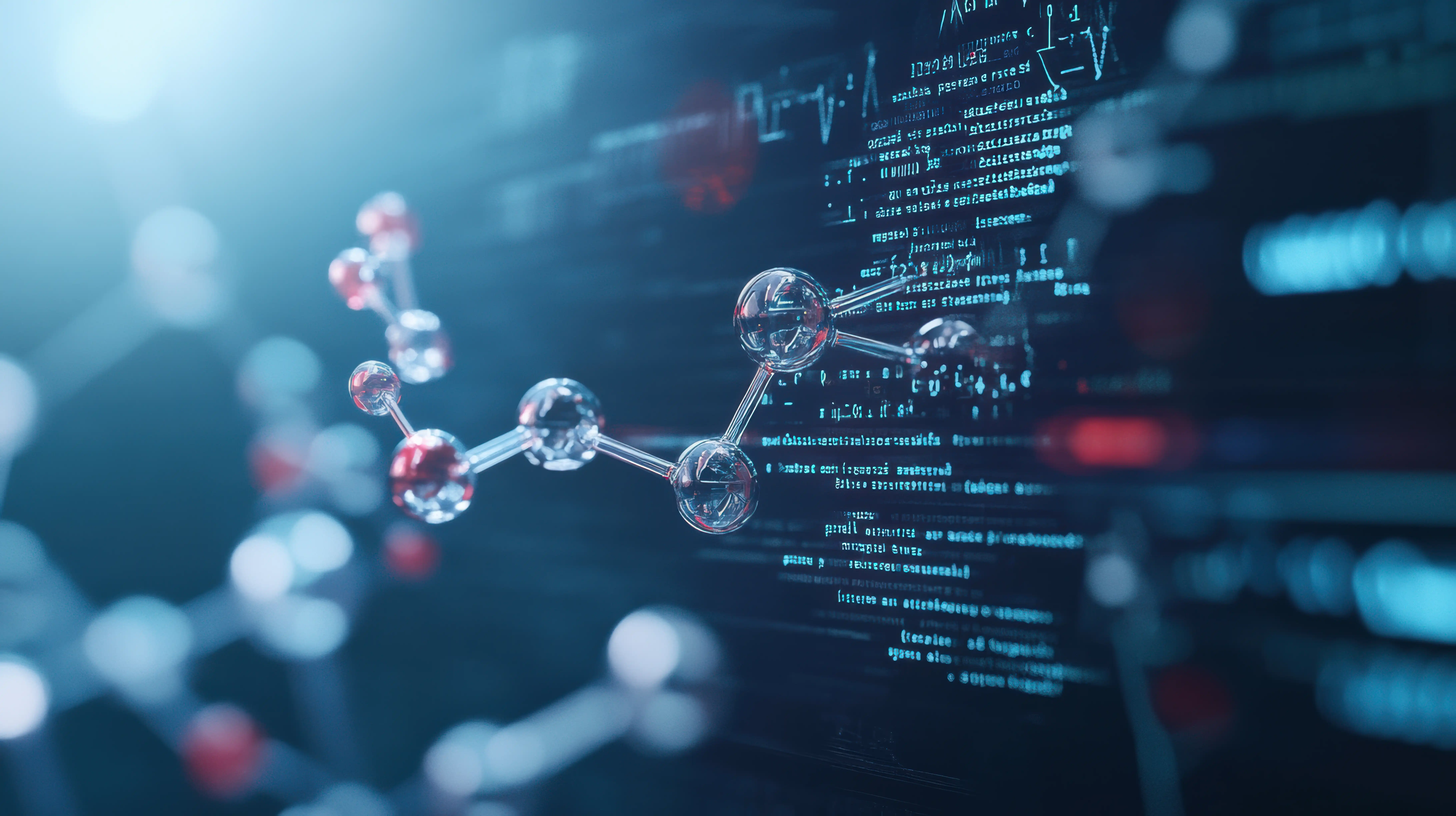 Image of molecules and computer code